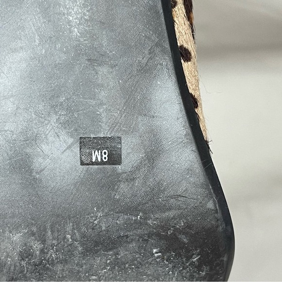 Franco Sarto | Tan Brown Leopard Print Leather Calf Hair 3” Heel Sz 8 - Picture 5 of 12